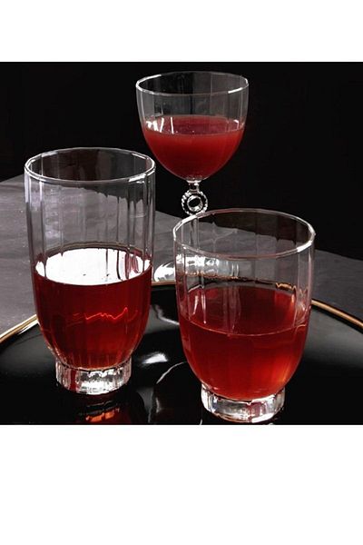 Paşabahçe Amore 18 Piece Water Glass, Soft Drink Glass and Goblet Set