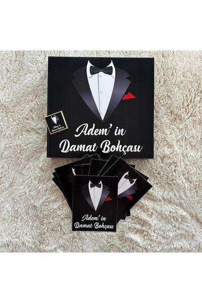 ouzhanya hediyelik Damat Bohçası Çikolatası Bohça Kartı Hediyeli 32 Adet Çiko...