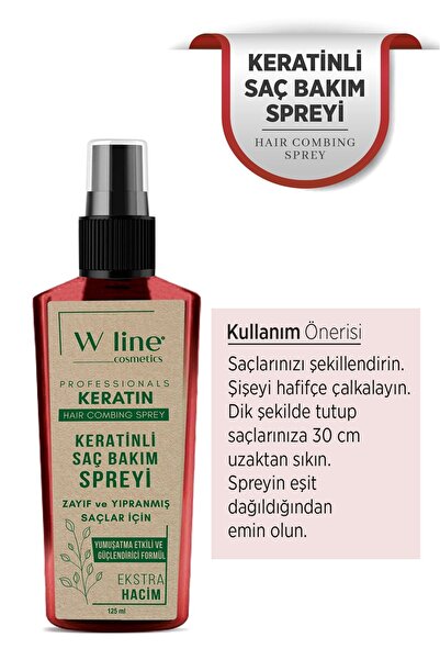 wline Zayıf Ve Yıpranmış Saçlar Için Keratin Bakım Kolay Tarama Spreyi