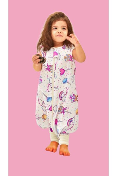 minikiti Yazlık Müslin Uyku Tulumu %100 Pamuk Müslin Lolipop Çocuk Bebek Uyku Tulumu