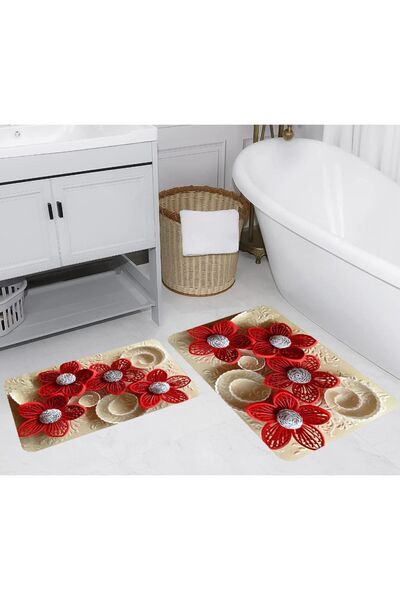 ROVİGO HOME Rovigo Home Digital Printed 2-Piece Bathroom Mat Set RVG5285