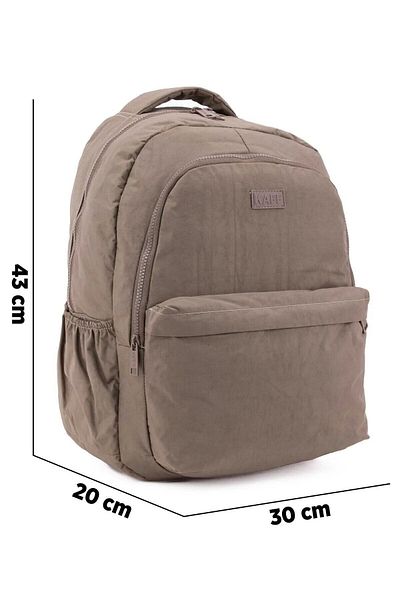 KAFF Waterproof Gray Crinkle School Bag - Multi-Compartment