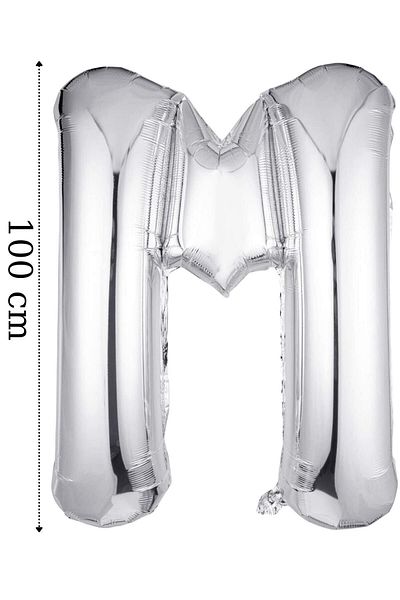 Onay Store Foil Balloon Letter m Helium Balloon 100 cm Silver Color - Letter m Balloon - Letter Foil Balloon - Letter m Balloon