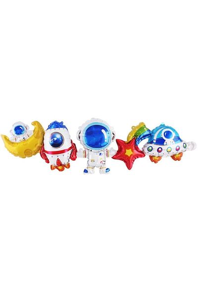 Onay Store Space Themed Concept Foil Balloon - Balloon Chain Set - Chain Balloon