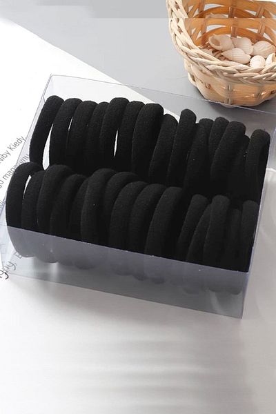 C&E Design Set de 50 de catarame din cauciuc negru pentru femei
