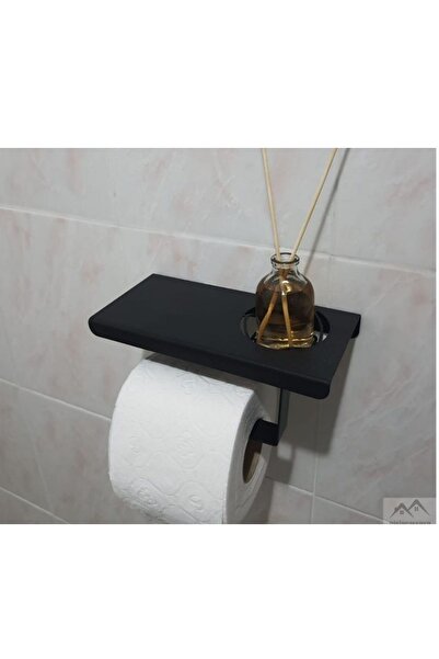 risingmaber Metal Mat Siyah Telefon Raflı Koku Hazneli Tuvalet Kağıtlık Metal...