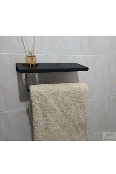 risingmaber Siyah Havlu Tutacağı Raf, Metal Havlu Askısı, Mutfak Banyo Raflı ...