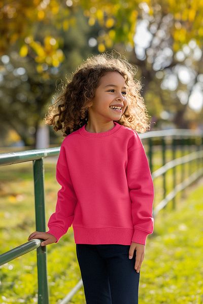 TRENDYOLKIDS Pink-Ecru Girls szezonális vékony, legény nyakú Basic kötött pulóver TKDAW25SW00000