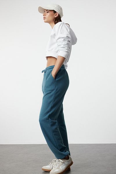 Trendyol Collection Άνετη Εφαρμογή - Πλεκτό Αθλητικό Φούτερ βενζίνης Θεσσαλονίκης με τσέπες - TWOAW21EA0168