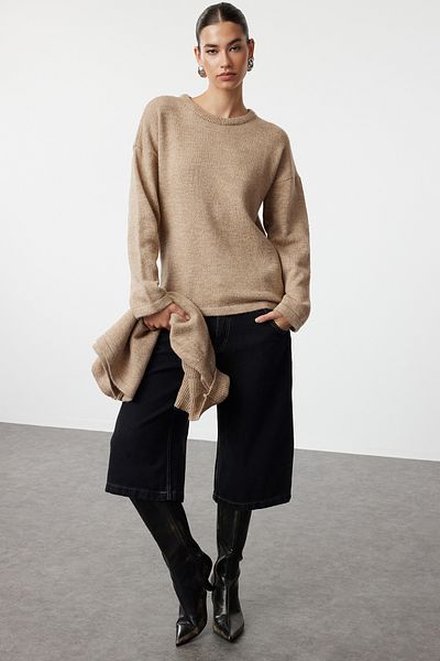 Trendyol Collection Svetr z jemného norkového úpletu – pončo, TWOAW25KZ00161