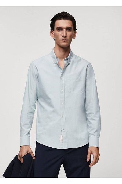 MANGO Man Βαμβακερό πουκάμισο Oxford με κανονική εφαρμογή