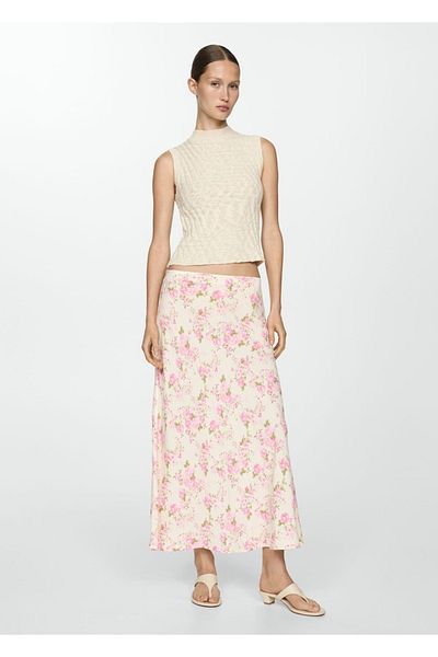 MANGO Woman Floral long skirt