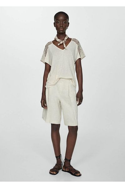 MANGO Woman Tricou cu detaliu găuri