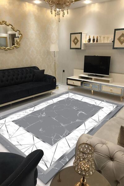 CAPPİO HALI Dijital Baskılı Makinada Yıkanabilir Salon Halısı Mutfak Halısı Y...