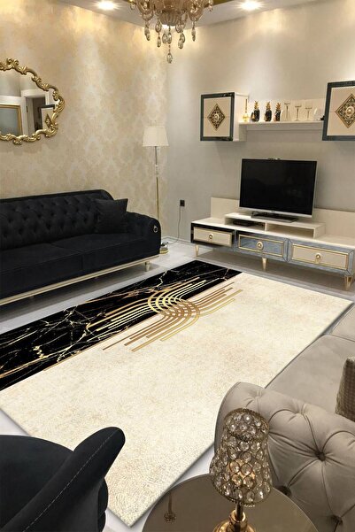 CAPPİO HALI Dijital Baskılı Makinada Yıkanabilir Salon Halısı Mutfak Halısı Y...
