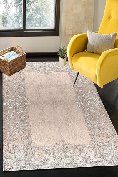 CAPPİO HALI Kenarı Detaylı Toz Pembe Halı (Makinada Yıkanabilir) - CP012