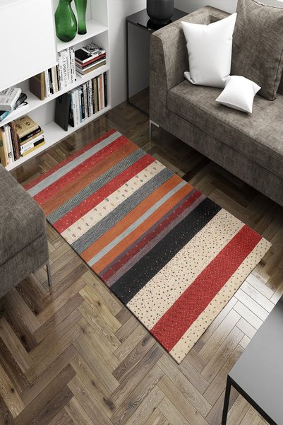 CAPPİO HALI Dijital Baskılı Makinada Yıkanabilir Salon Halısı Mutfak Halısı Yolluk Halısı - Cp1631