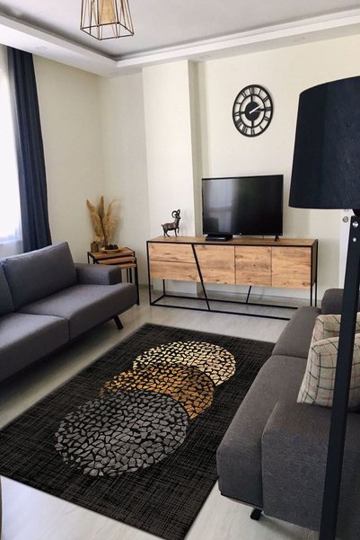 CAPPİO HALI Dijital Baskılı Makinada Yıkanabilir Salon Halısı Mutfak Halısı Yolluk Halısı - Cp1697