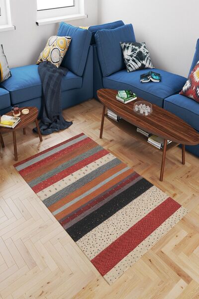 CAPPİO HALI Dijital Baskılı Makinada Yıkanabilir Salon Halısı Mutfak Halısı Y...