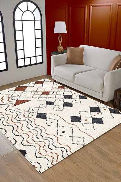 CAPPİO HALI Dijital Baskılı Makinada yıkanabilir Salon Halısı Mutfak Halısı Y...