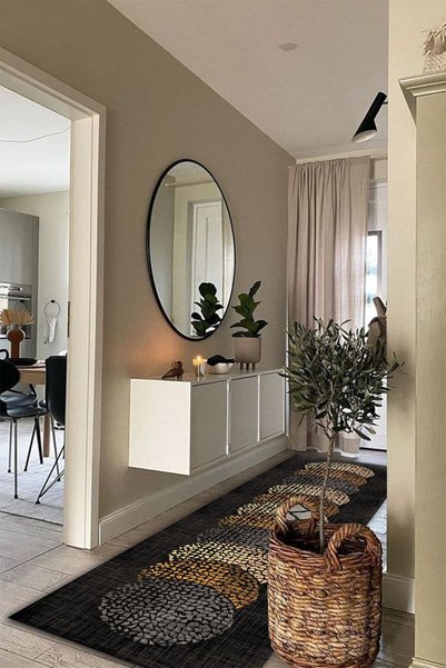 CAPPİO HALI Dijital Baskılı Makinada Yıkanabilir Salon Halısı Mutfak Halısı Yolluk Halısı - Cp1697