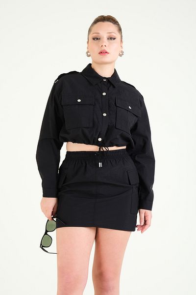 Giyim Dünyası Fusta mini pentru femei Black Parachute