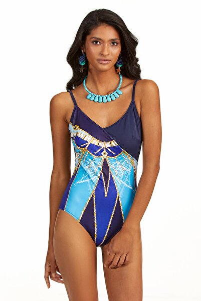 Argento Lacivert Desenli Kruvaze Mayo