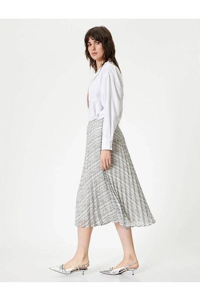 Koton Gray Patterned Women's Skirt - 4Sak70080Uw