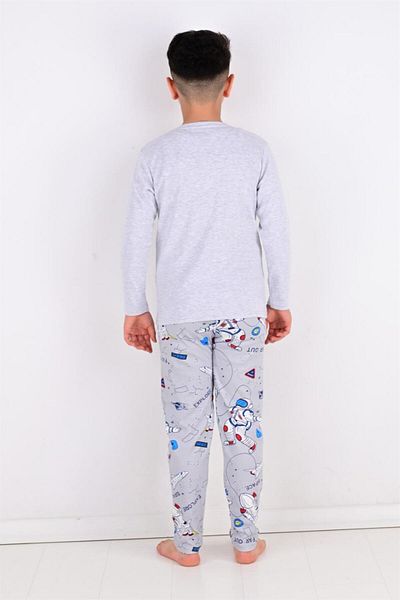 vitmo Boy's Gray Long Sleeve Pajama Set - Far Out