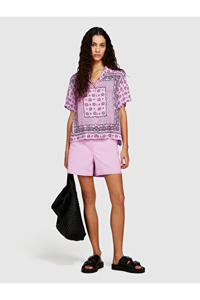 Sisley Lilac Stretch Women's Short Shorts - Cotton with Side Pockets