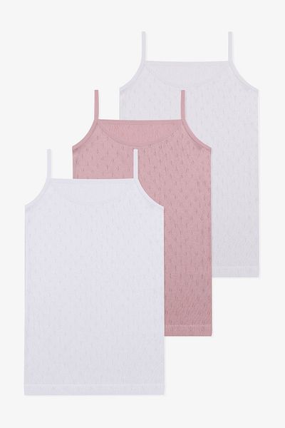 koza iç giyim Girl's 3-Piece Jacquard Rope Hanging Tank Top