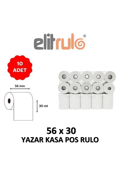 Elit Rulo Elitrulo Cash Register - Pos Roller 56mm X 30m, 10 Pieces