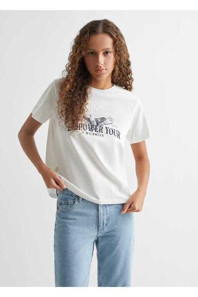 Mango Teen Tricou Alb Pentru Copii