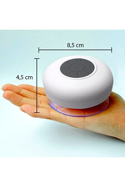 Diwu Su Geçirmez Mini Bluetooth Duş Hoparlörü (BEYAZ) Nanopro