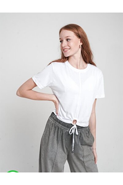 Marions Fata Copil Spate Soare Imprimat Tie-Up Crop