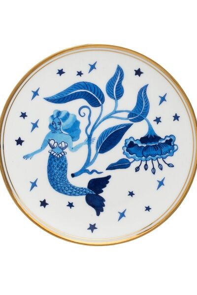Bitossi Home Fabula Blue Siren Porselen Tabak 15 Cm Mavi