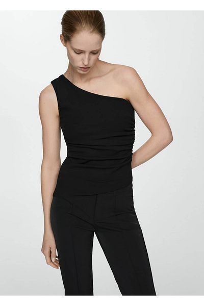 MANGO Woman Drape Asymmetrical Blouse