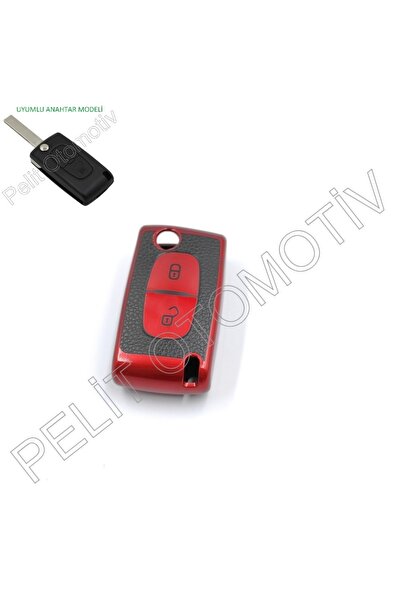 PELİTOTOMOTİV Husa cheie Peugeot 406 407 408 Partner Superlux cu 2 chei rosie