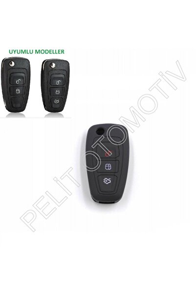 PELİTOTOMOTİV Μαύρη θήκη κλειδιού Ford Fiesta Focus Mondeo C Max Kuga Tourneo