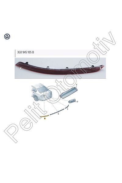 PELİTOTOMOTİV Passat B8 Rear Bumper Reflector Left 3g0945105c 3g0945105d