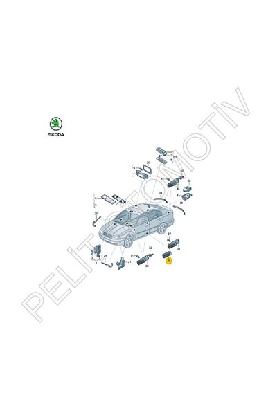 PELİTOTOMOTİV Octavia 2013-2024 Door Warning - Reflector 6Y0947419