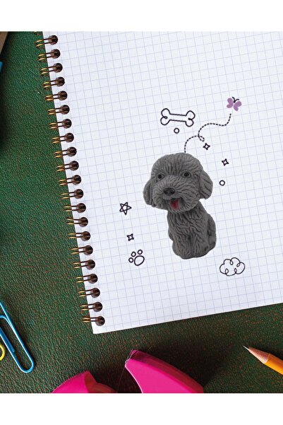 Kağıt Gemi Dükkan رمادي لطيف ودية الكلب ممحاة القلم الرأس