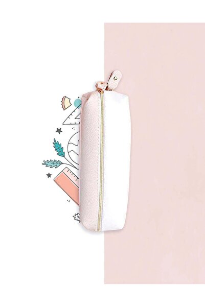 Kağıt Gemi Dükkan Husă pentru creion din piele PU cremă cu două fețe