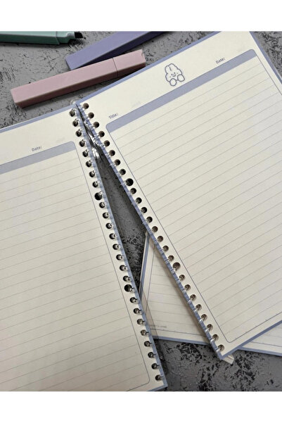 Kağıt Gemi Dükkan Sevimli Tavşan Desenli Spiralli Binder B5 Defter / Scrapbook /Notebook/Bullet Journal