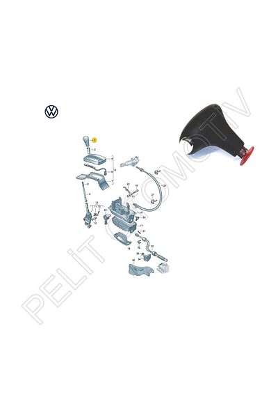 PELİTOTOMOTİV Passat B5 Black Automatic Gear Shift Knob - 3b1713139j 4ec