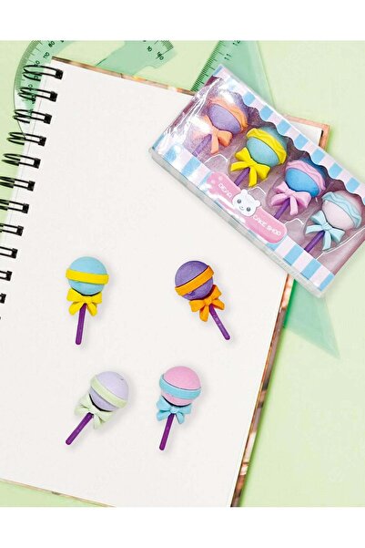 Kağıt Gemi Dükkan Set de 4 gumă de șters cu formă de acadea