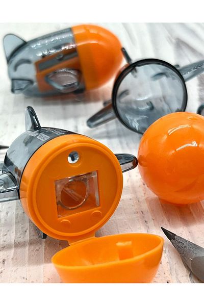 Kağıt Gemi Dükkan Orange Tiny Rocket Pencil Sharpener / Pencil Sharpener