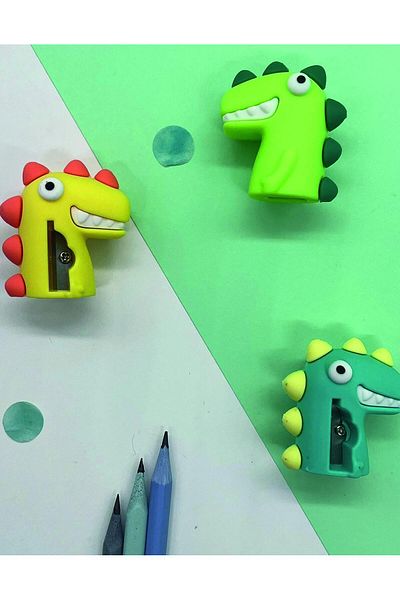 Kağıt Gemi Dükkan Green Dinosaur Pencil Sharpener