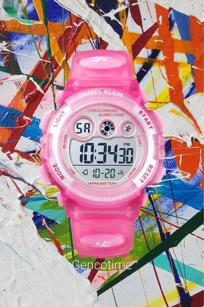 Daniel Klein Pink Color Adjustable Lanyard 5 Atm Kids Wrist Watch with 6 Different Lights Dkgnct820