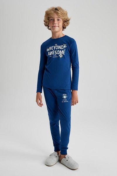 DeFacto Set pijama cu mânecă lungă cu imprimeu pentru băieți - B3967a823wn